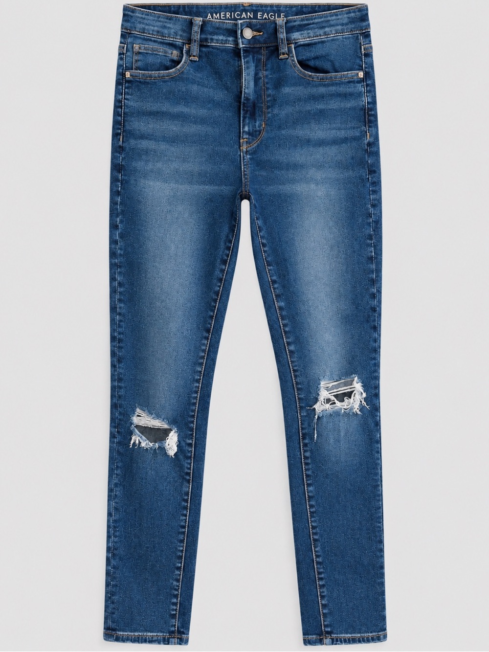 American Eagle Dark Wash Blue Ripped Jeggings - size 6 short